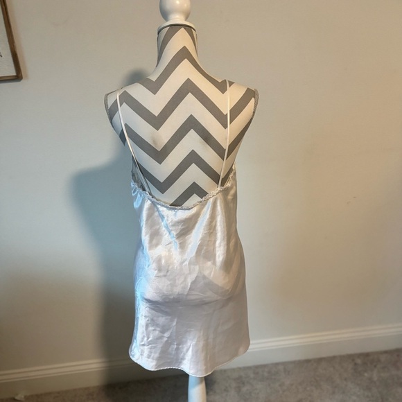 Womens Val Mode Ivory Satin & Lace Slip Dress Women’s Size Medium - Picture 5 of 7